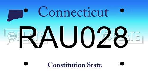 RAU028 Connecticut License Plate