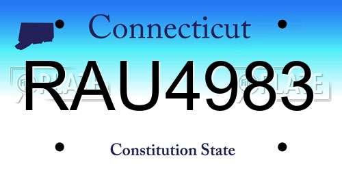 RAU4983 Connecticut License Plate