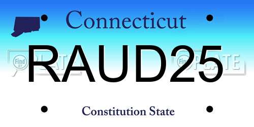 RAUD25 Connecticut License Plate