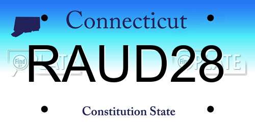 RAUD28 Connecticut License Plate