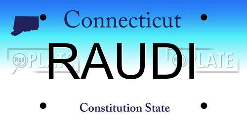 RAUDI Connecticut License Plate
