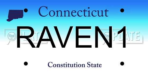 RAVEN1 Connecticut License Plate
