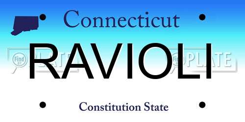 RAVIOLI Connecticut License Plate