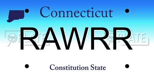 RAWRR Connecticut License Plate
