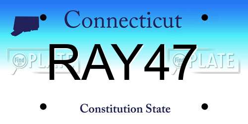 RAY47 Connecticut License Plate