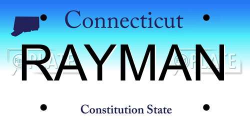 RAYMAN Connecticut License Plate