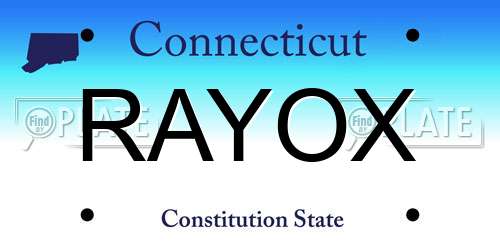 RAYOX Connecticut License Plate