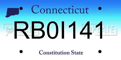 RB0I141 Connecticut License Plate