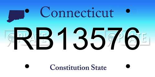 RB13576 Connecticut License Plate