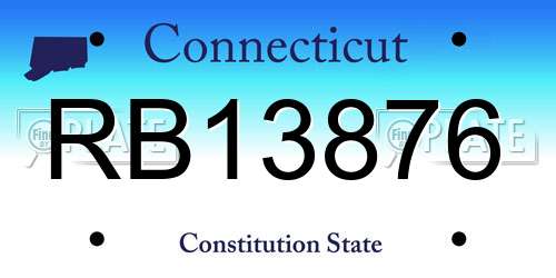 RB13876 Connecticut License Plate