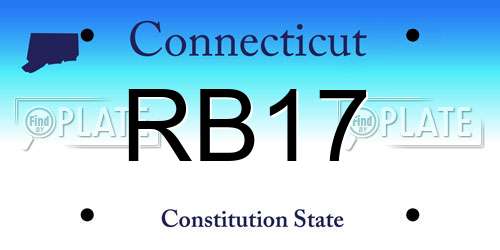 RB17 Connecticut License Plate