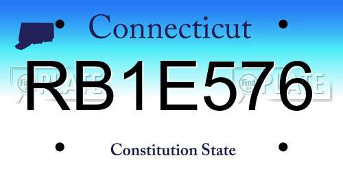 RB1E576 Connecticut License Plate