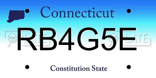 RB4G5E Connecticut License Plate