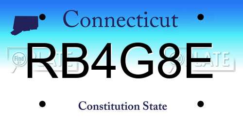 RB4G8E Connecticut License Plate