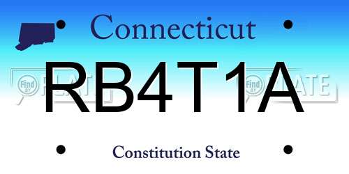 RB4T1A Connecticut License Plate