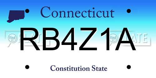 RB4Z1A Connecticut License Plate