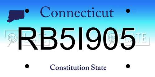 RB5I905 Connecticut License Plate