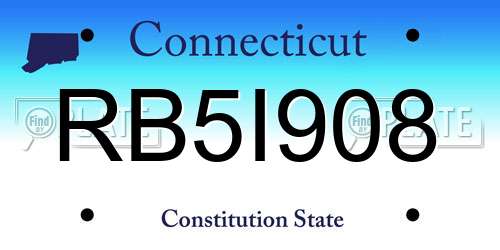 RB5I908 Connecticut License Plate