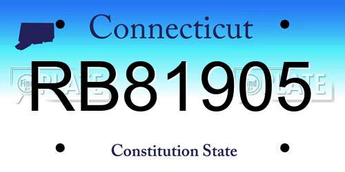 RB81905 Connecticut License Plate