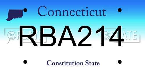 RBA214 Connecticut License Plate