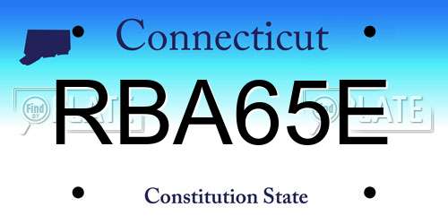 RBA65E Connecticut License Plate