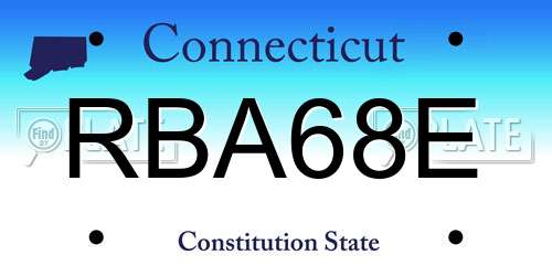 RBA68E Connecticut License Plate