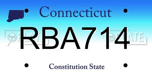 RBA714 Connecticut License Plate