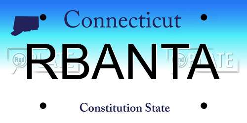 RBANTA Connecticut License Plate