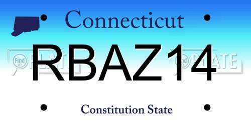 RBAZ14 Connecticut License Plate