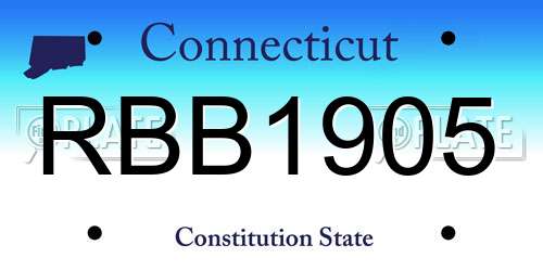 RBB1905 Connecticut License Plate