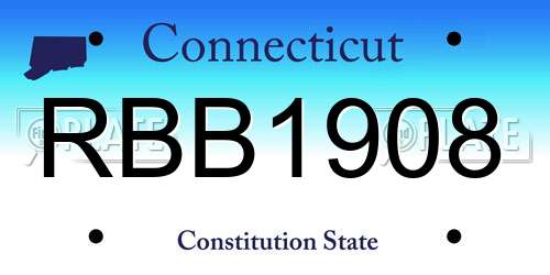 RBB1908 Connecticut License Plate