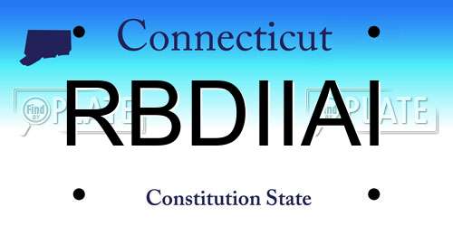 RBDIIAI Connecticut License Plate