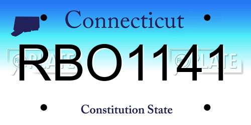 RBO1141 Connecticut License Plate