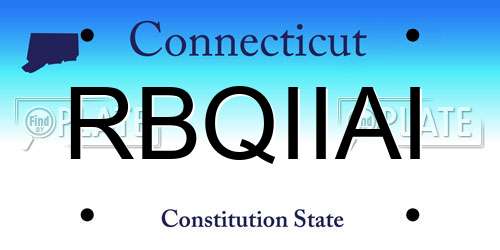 RBQIIAI Connecticut License Plate