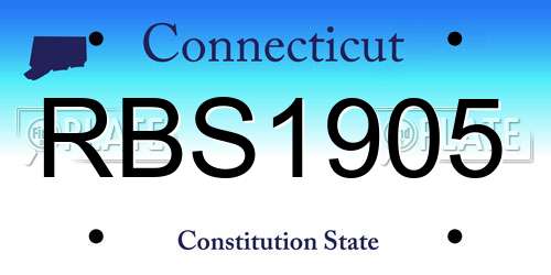 RBS1905 Connecticut License Plate