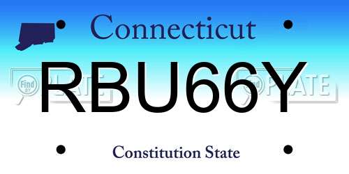 RBU66Y Connecticut License Plate