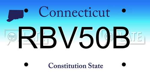 RBV50B Connecticut License Plate
