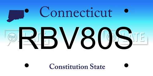 RBV80S Connecticut License Plate