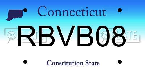 RBVB08 Connecticut License Plate