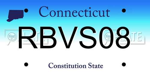 RBVS08 Connecticut License Plate