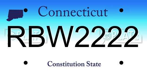 RBW2222 Connecticut License Plate
