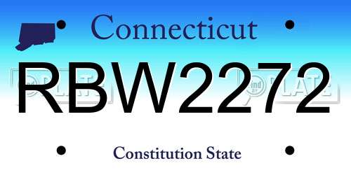 RBW2272 Connecticut License Plate