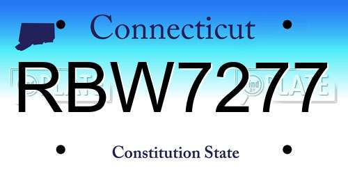 RBW7277 Connecticut License Plate