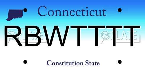 RBWTTTT Connecticut License Plate