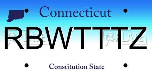 RBWTTTZ Connecticut License Plate