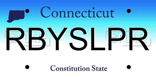 RBYSLPR Connecticut License Plate