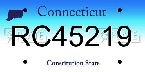 RC45219 Connecticut License Plate