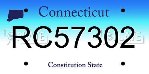 RC57302 Connecticut License Plate
