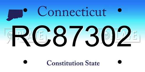 RC87302 Connecticut License Plate