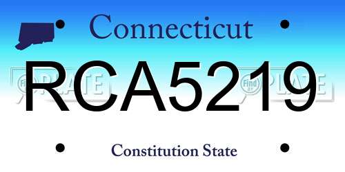 RCA5219 Connecticut License Plate